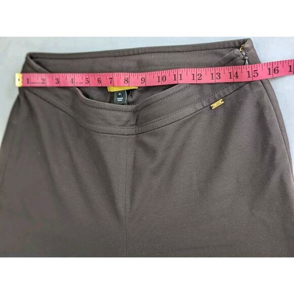 Vtg St. John pants brown size 10 straight leg ankle zip work office knit trouser - Picture 10 of 12
